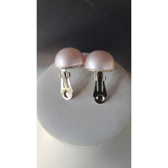 Iridescent Pink Dome Clip-on Earrings - Picture 7 of 10